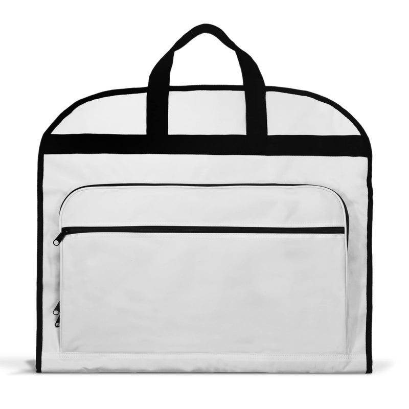 DALIX 39" Garment Bag Cover for Suits and Dresses Clothing Foldable w Pockets White - Image 3